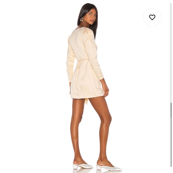 Song of Style Cream Satin Dala Wrap Dress - Picture 2 of 8